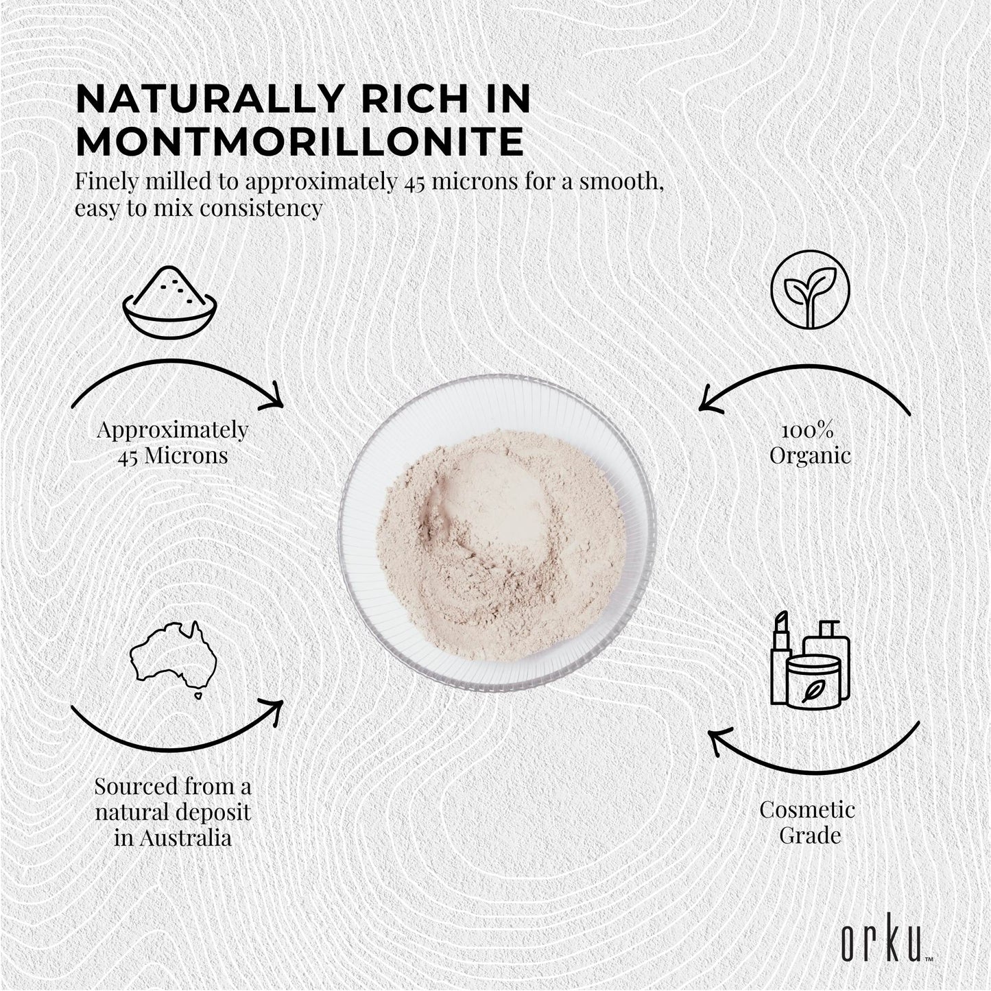 Orku 20Kg Organic Bentonite Clay Powder Cosmetic Grade Montmorillonite