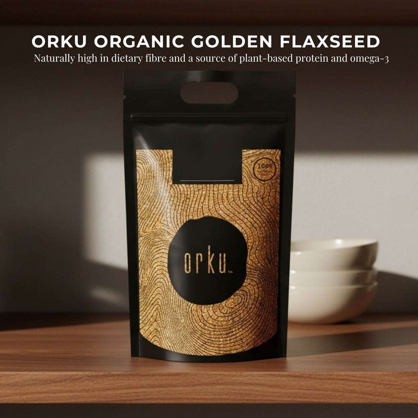 Orku 20Kg Organic Golden Linseed Flaxseed Whole Grain Non GMO Bulk