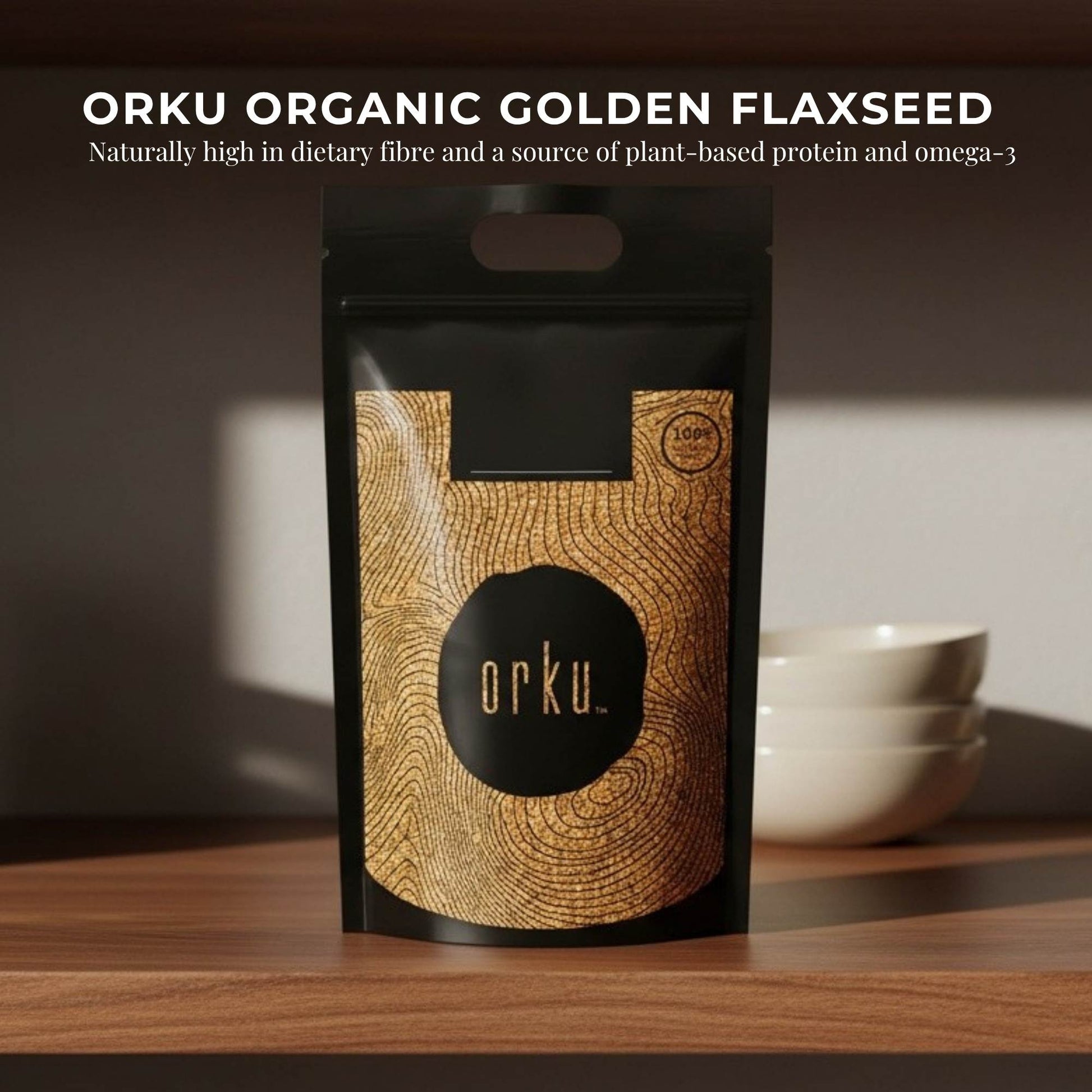 Orku 20Kg Organic Golden Linseed Flaxseed Whole Grain Non GMO Bulk