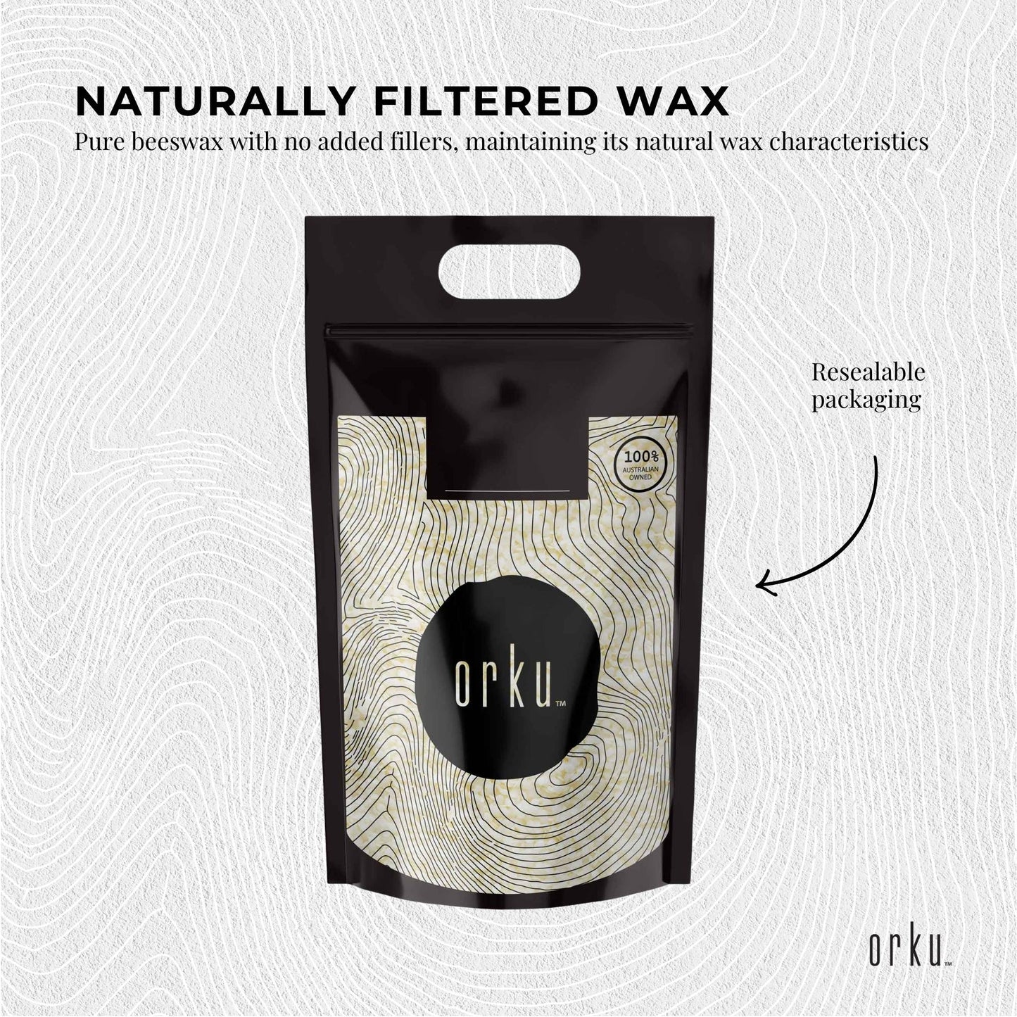 Orku 20Kg Pure Beeswax Pellets White BP Grade Refined Bead - Candle Cosmetic Bulk