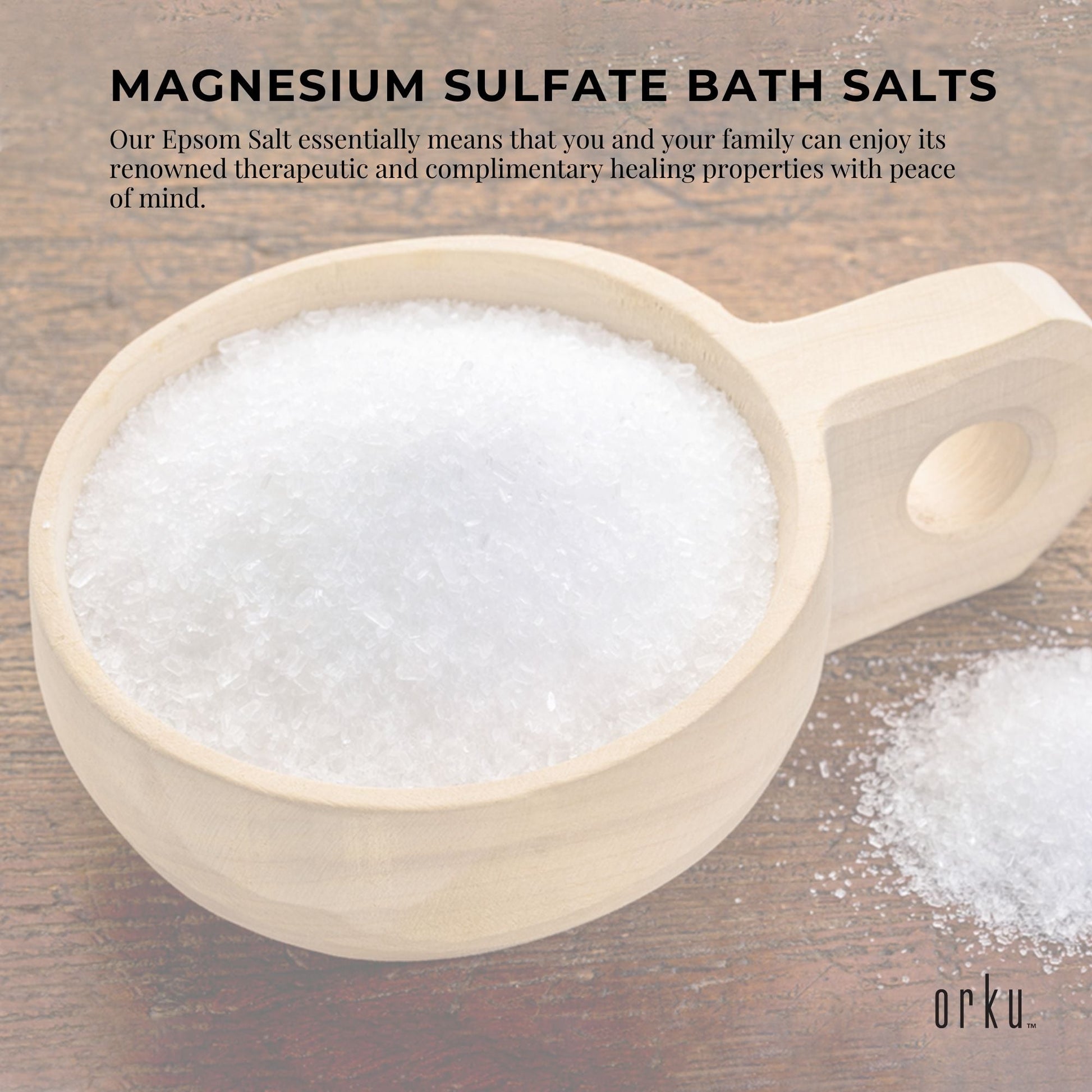 Orku 20Kg USP Epsom Salt Crystals - Magnesium Sulphate Bath Garden Household Use