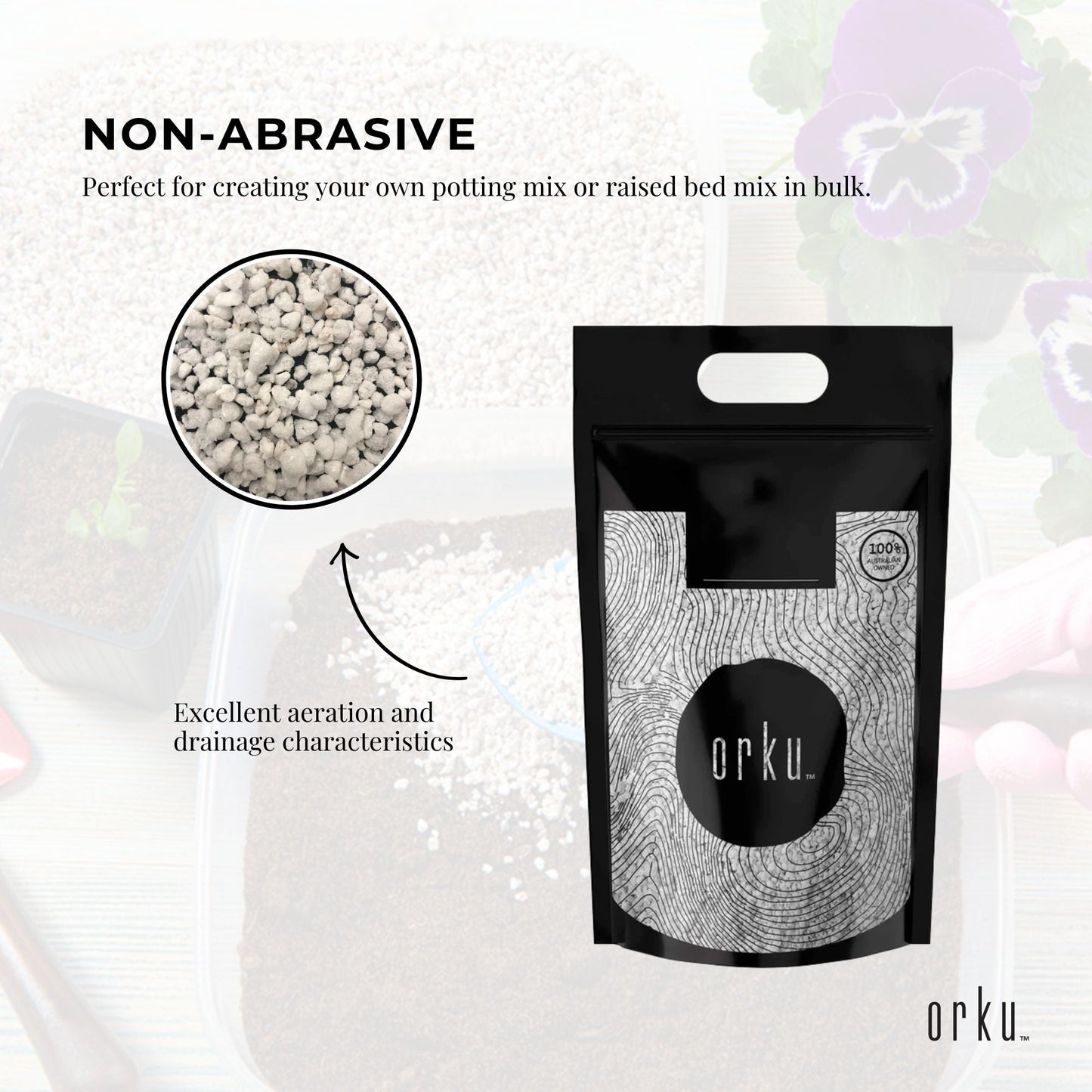 Orku 20L Perlite Coarse Premium Soil Expanded Medium Plants Hydroponics