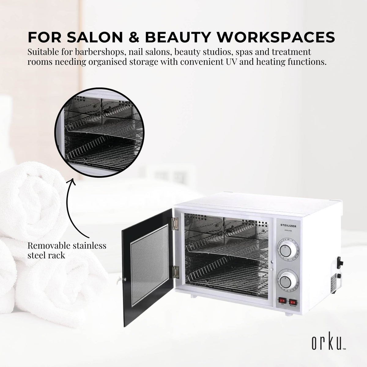 Orku 20L UV Disinfection Cabinet for Salon Beauty Nail Tool Storage