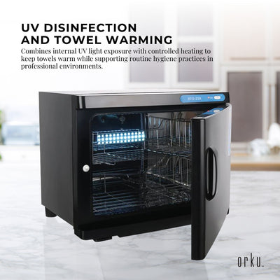 Orku 23L UV Disinfection Electric Towel Warmer Cabinet Salon Spa Black