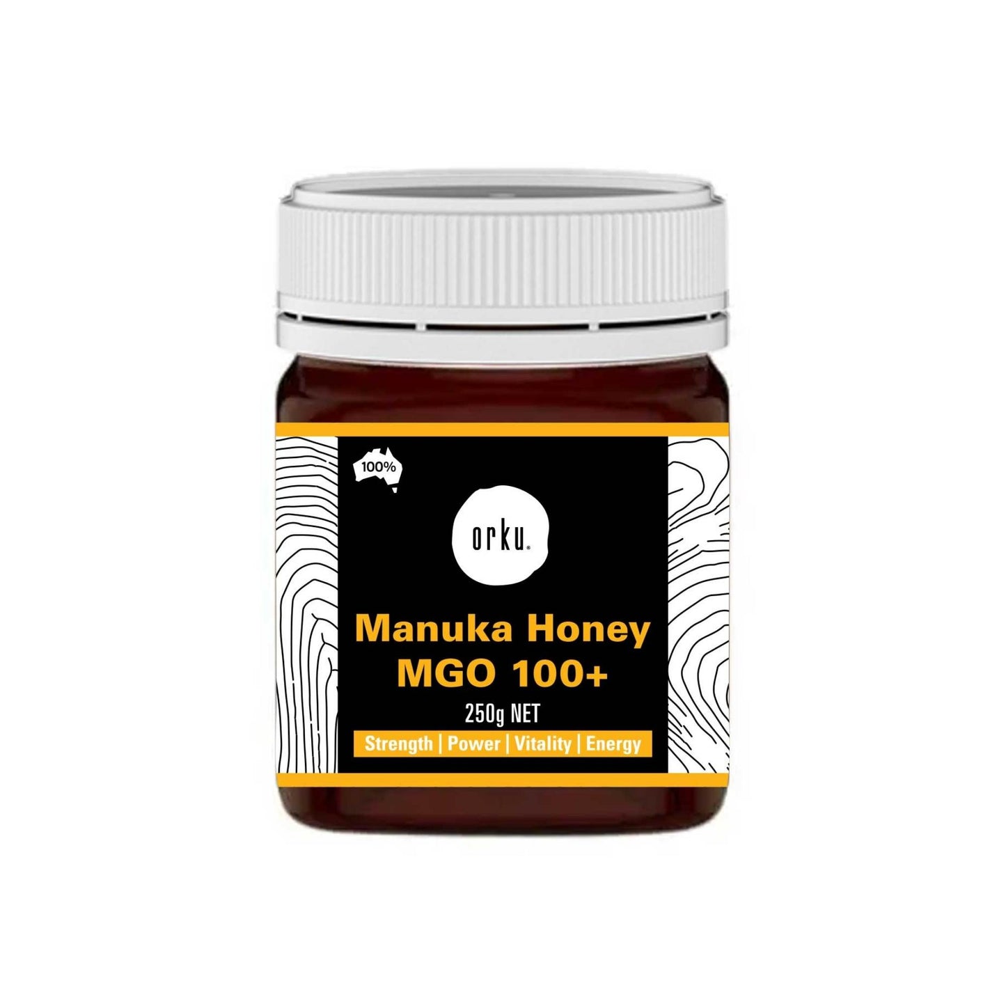 Orku 250g MGO 100+ Australian Manuka Honey - 100% Raw Natural Pure Jelly Bush
