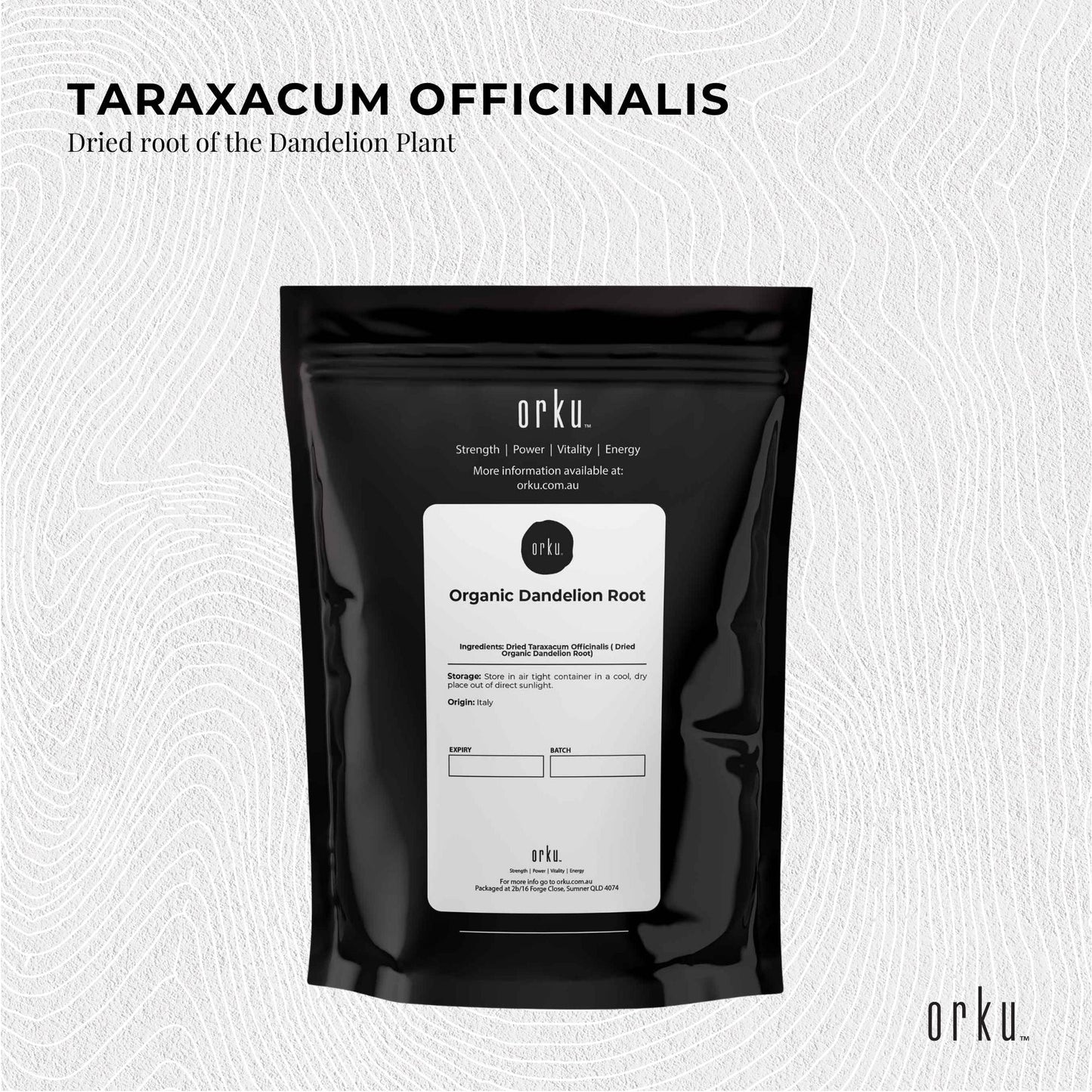 Orku 250g Organic Dandelion Root - Dried Raw Herbal Tea