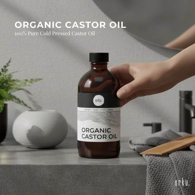 Orku 100ml Organic Castor Oil - Hexane Free Cold Pressed