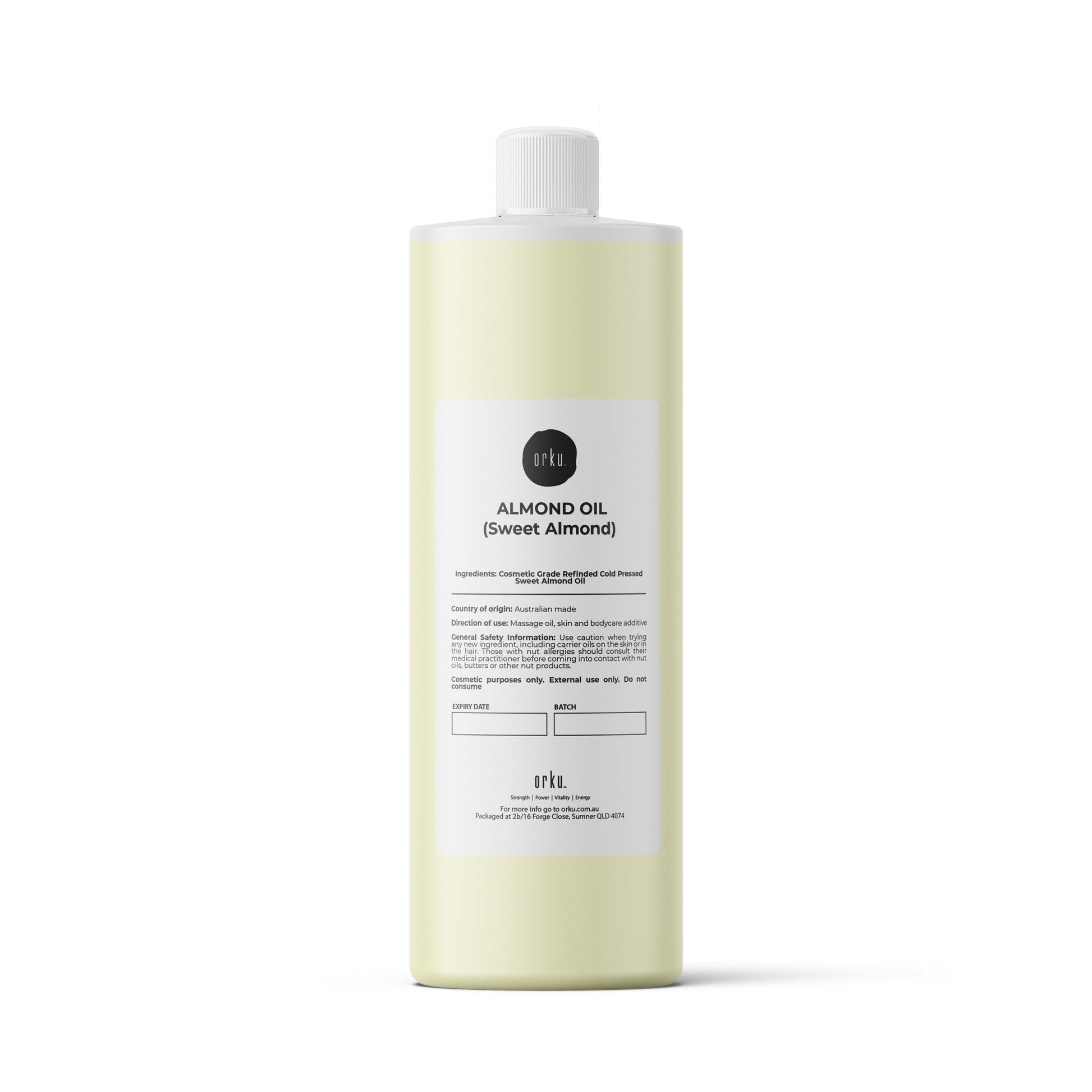 Orku 250ml Sweet Almond Oil 100% Pure Refined Cosmetic Carrier Skin Hair