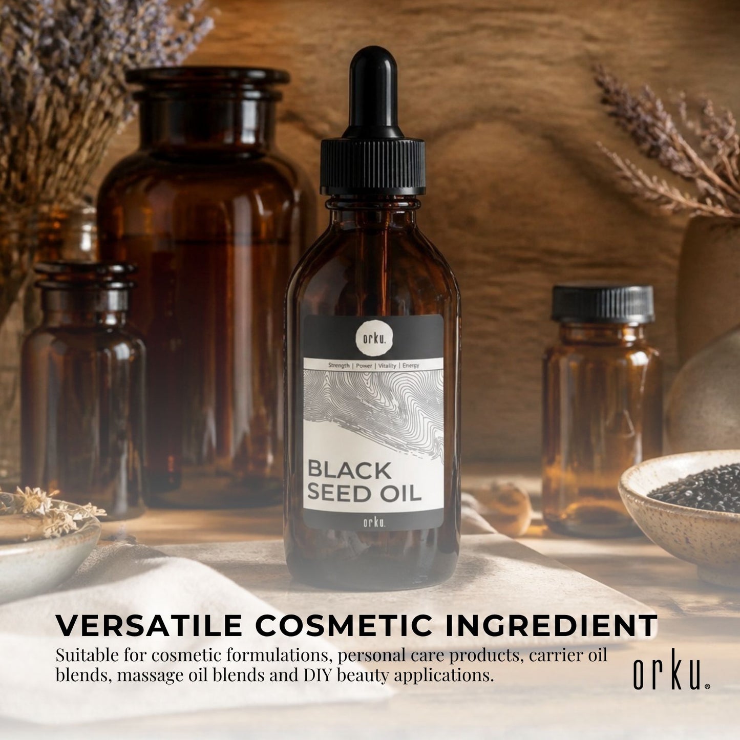 Orku 25ml Black Seed Oil Pure Cold Pressed 100% Ethiopian Nigella Sativa Cumin