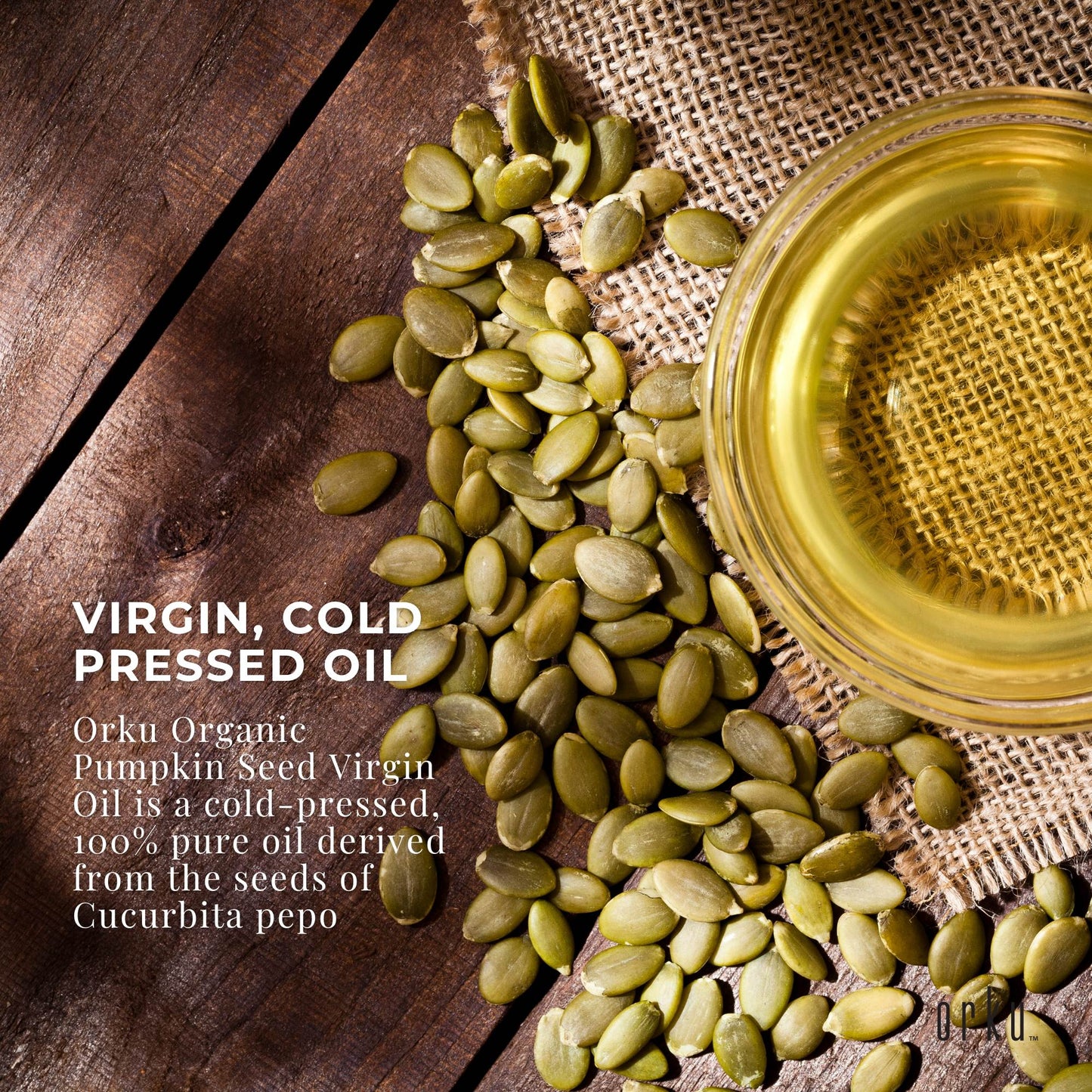 Orku 25ml Organic Pumpkin Seed Virgin Oil Cold Pressed Cosmetic Grade