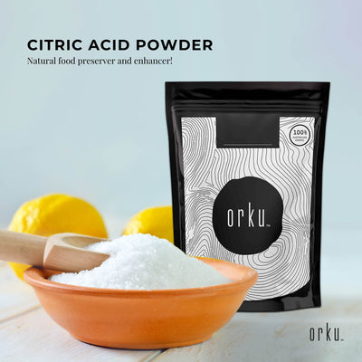 Orku 1Kg Citric Acid Powder - Food Grade Non GMO Anhydrous Preservative E330