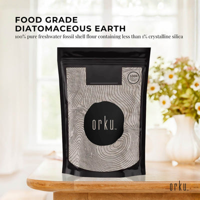 Orku 2Kg Fine Diatomaceous Earth Powder - Food Grade Fossil Shell Flour