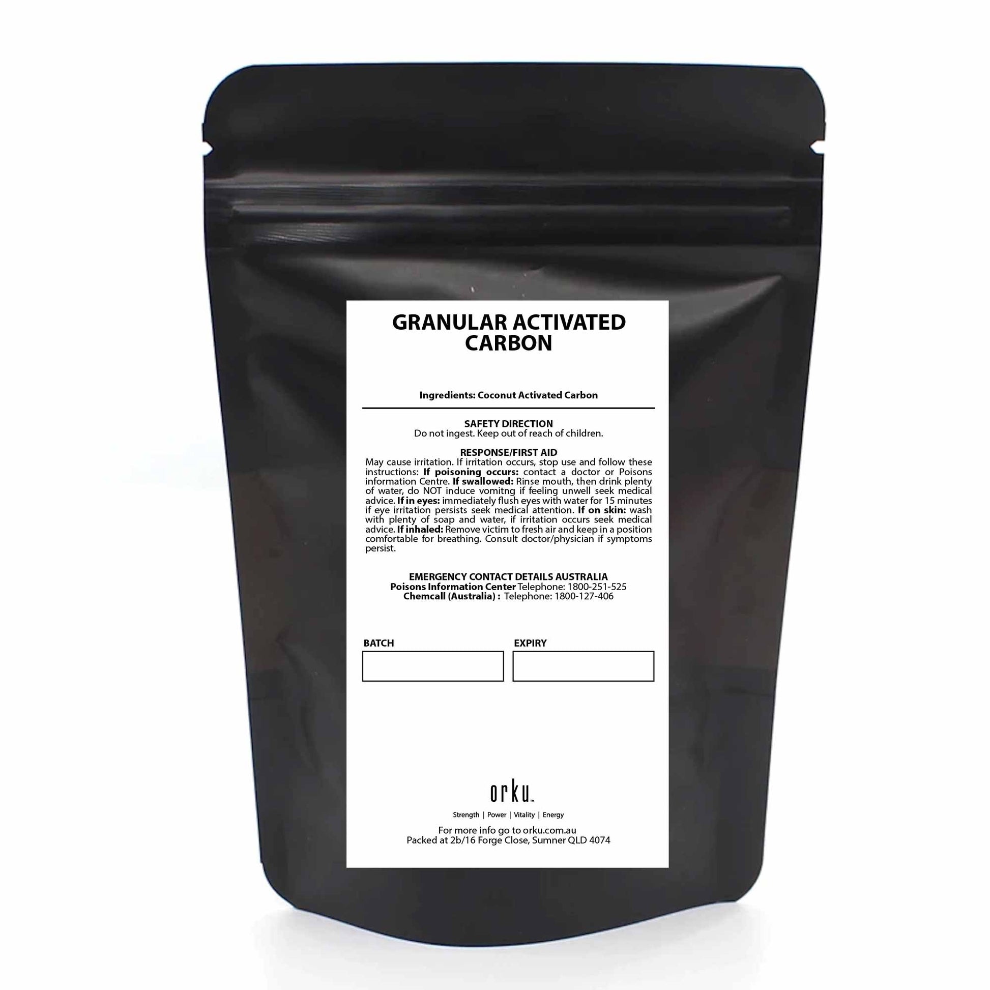 Orku 2Kg Granular Activated Carbon GAC Coconut Shell Charcoal Filtration Media
