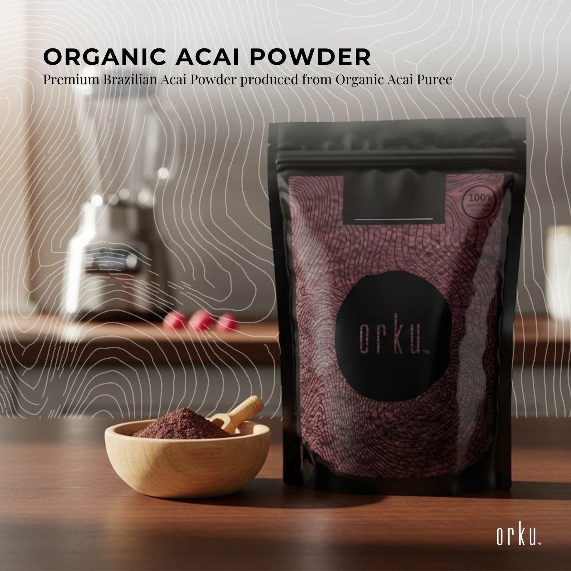 Orku 2Kg Organic Acai Powder Brazilian Berry Smoothie Bowl Ingredient