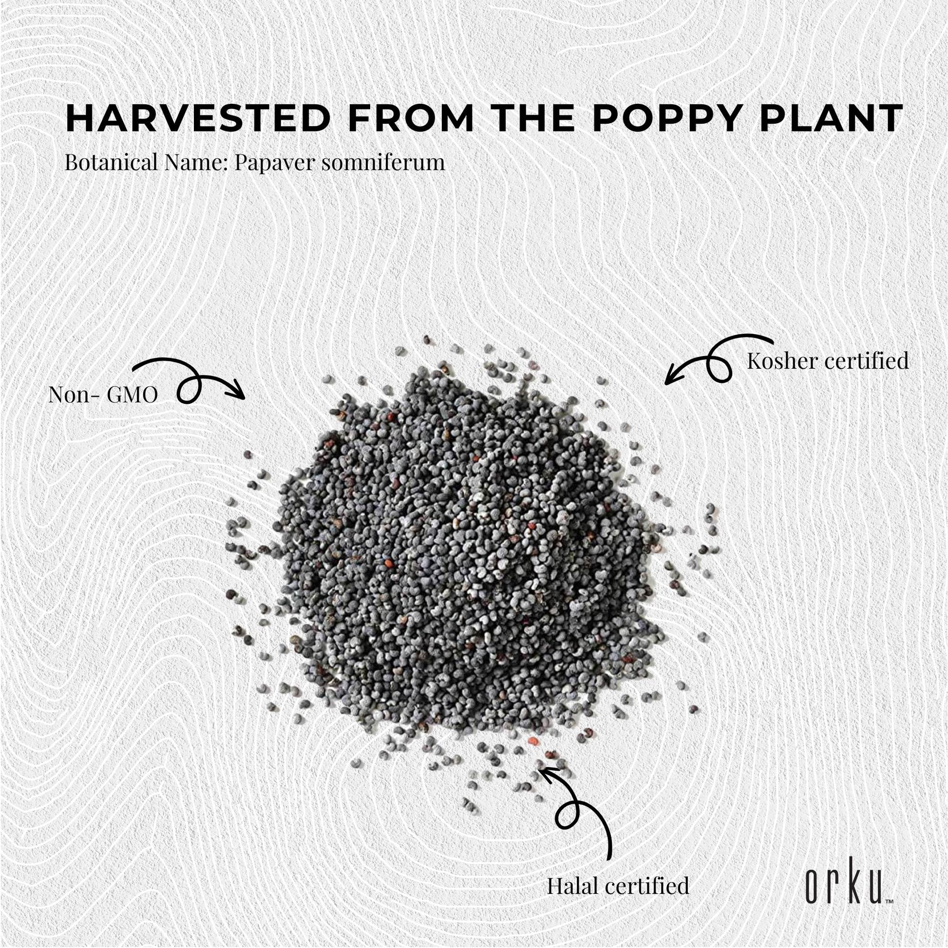 Orku 2Kg Poppy Seeds Unwashed Papaver Somniferum For Baking and Decorating