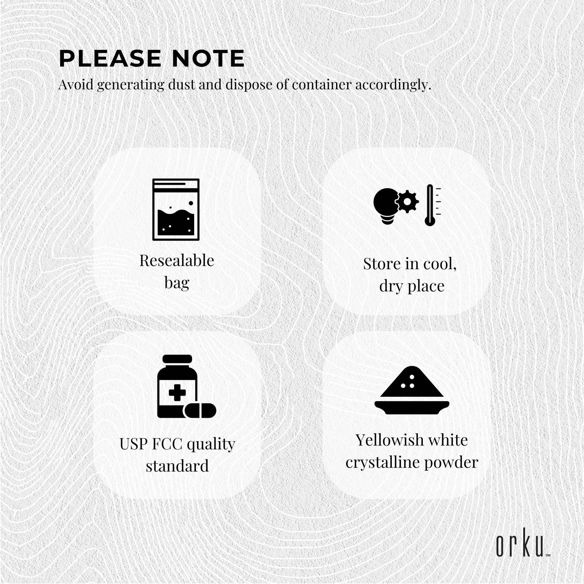 Orku 1Kg Sodium Ascorbate - High Purity Soluble Crystalline Powder Ingredient