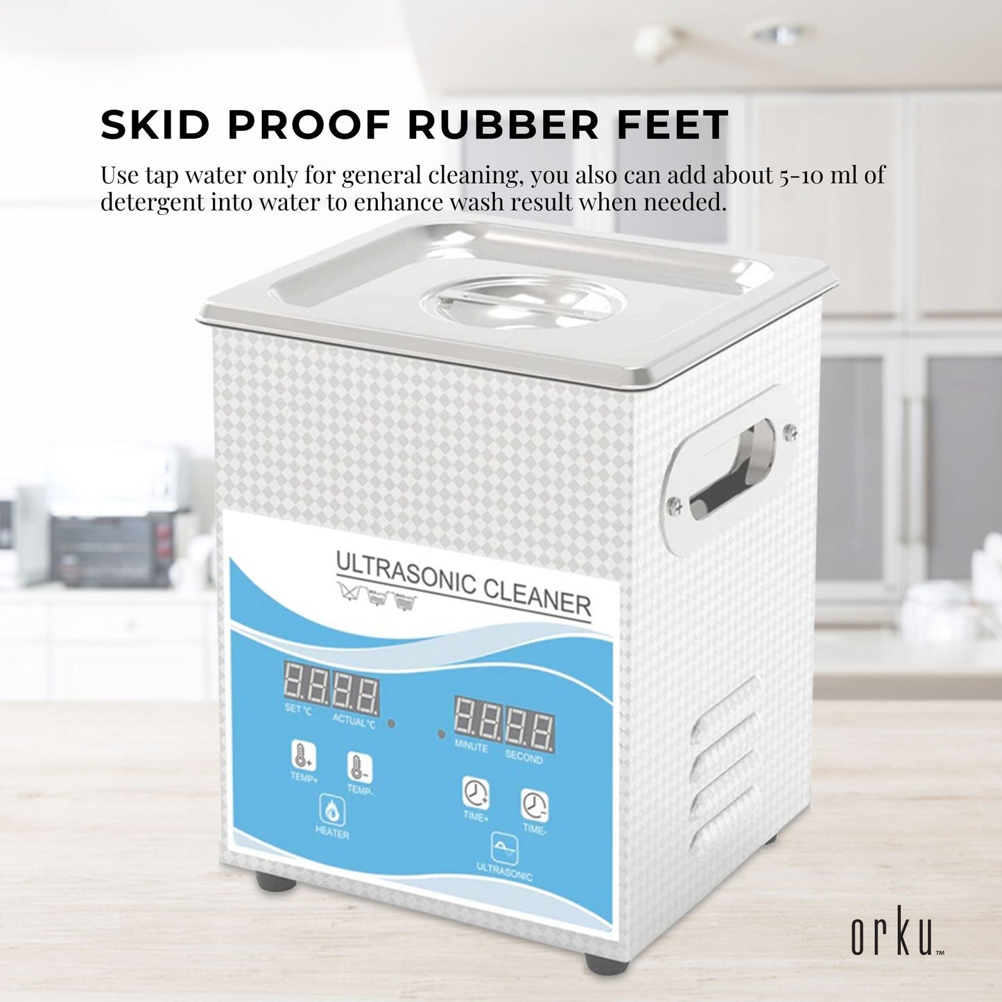 Orku 2L Digital Ultrasonic Jewellery Cleaner for Watches and Parts