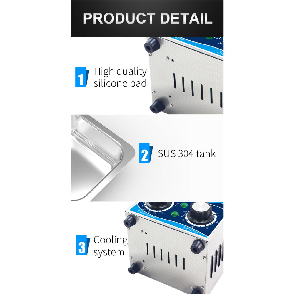 Orku 2L Ultrasonic Jewellery Cleaner Professional Machine + Digital Timer