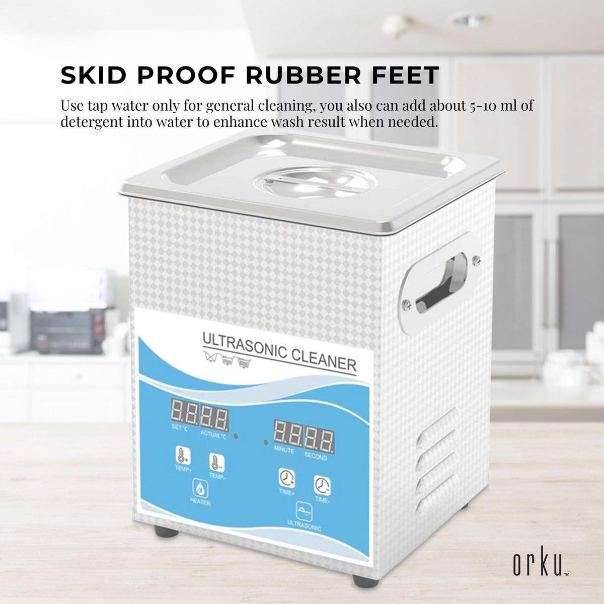 Orku 2L Ultrasonic Jewellery Cleaner Professional Machine + Digital Timer