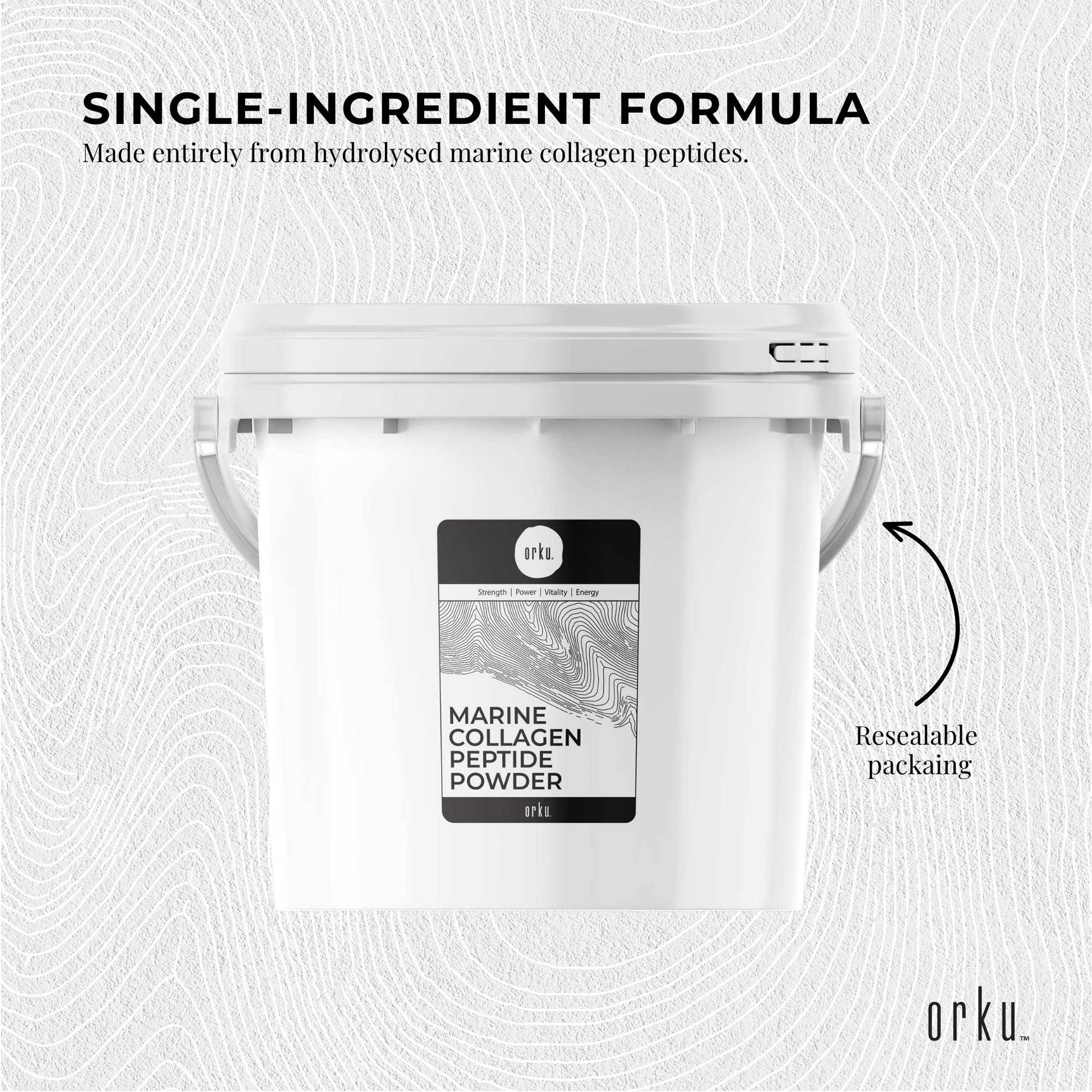 Orku 2.5Kg Marine Collagen Peptide Powder Type I Hydrolysed Protein Tub