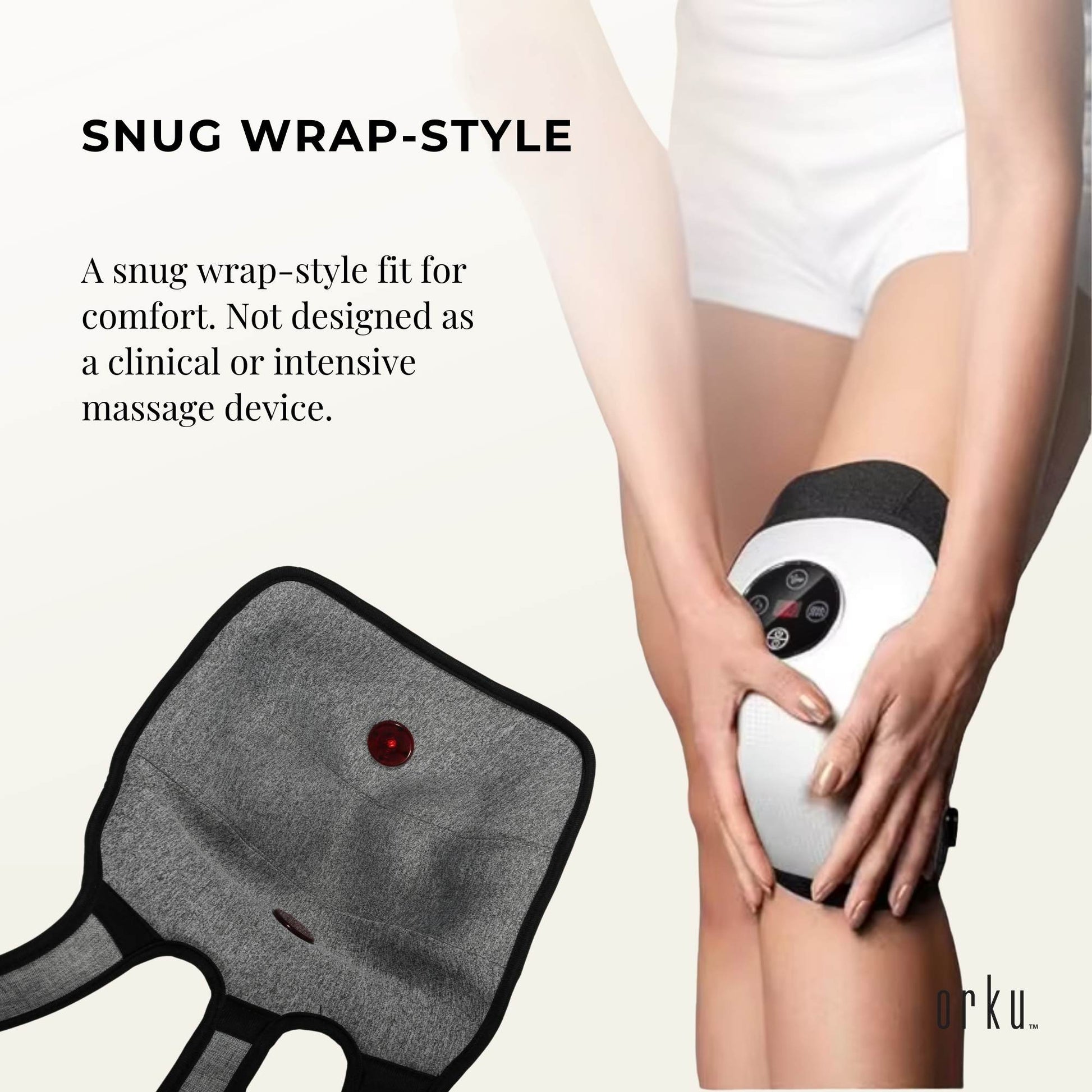 Orku 2x Heated Knee Massager - Rechargeable Air Compression Vibration Wrap