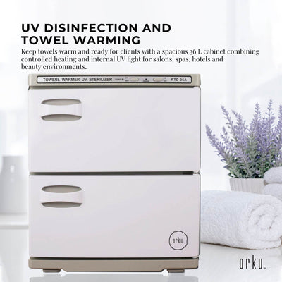 Orku 36L UV Disinfection Towel Warmer Cabinet Salon Spa White