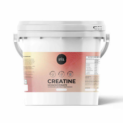 Orku Creatine Monohydrate Powder 99.9% Pure 200 Mesh Micronised Tubs