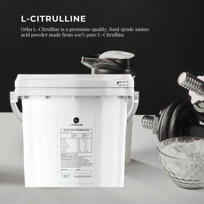 Orku 3Kg L-Citrulline Powder Tubs - Pure Unflavoured Food Grade Amino Acid