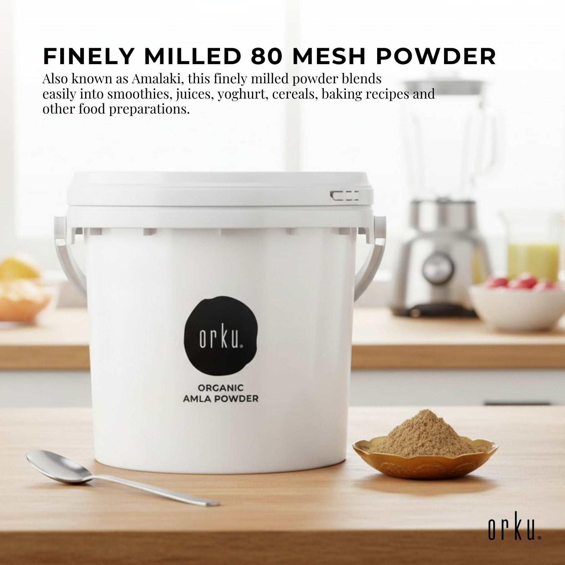 Orku 3Kg Organic Amla Powder - Indian Gooseberry Amalaki Fruit Powder
