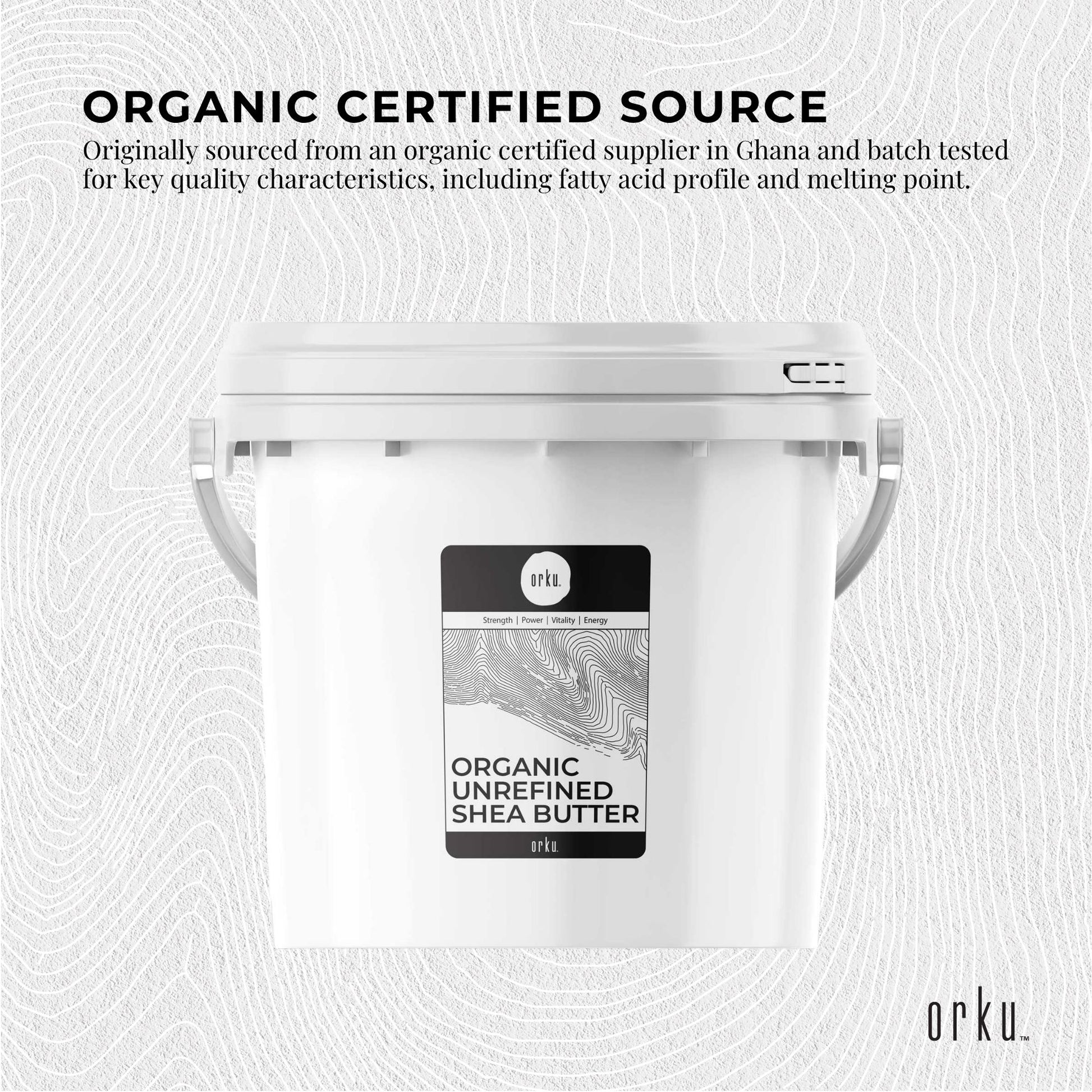 Orku 3Kg Organic Unrefined Shea Butter Tub Raw African Karite Chunks