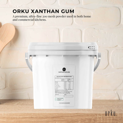 Orku 3Kg Xanthan Gum Thickener Fine Powder 200 Mesh FCC E415 Food Grade Tub