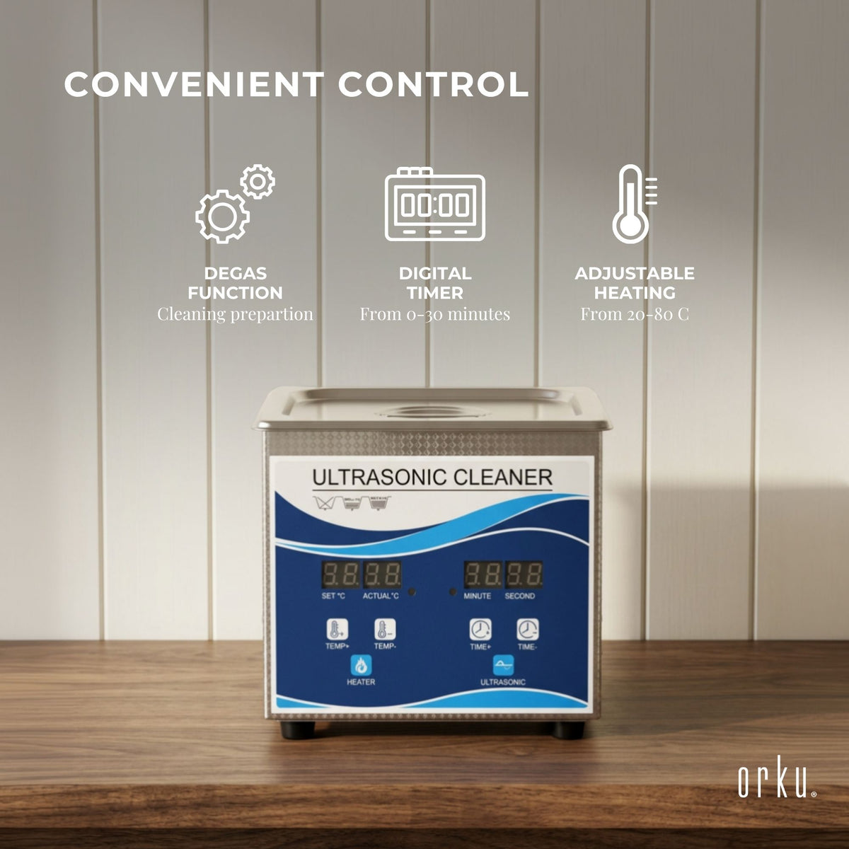 Orku 1.3L Ultrasonic Jewellery Cleaner Professional Machine + Digital Timer