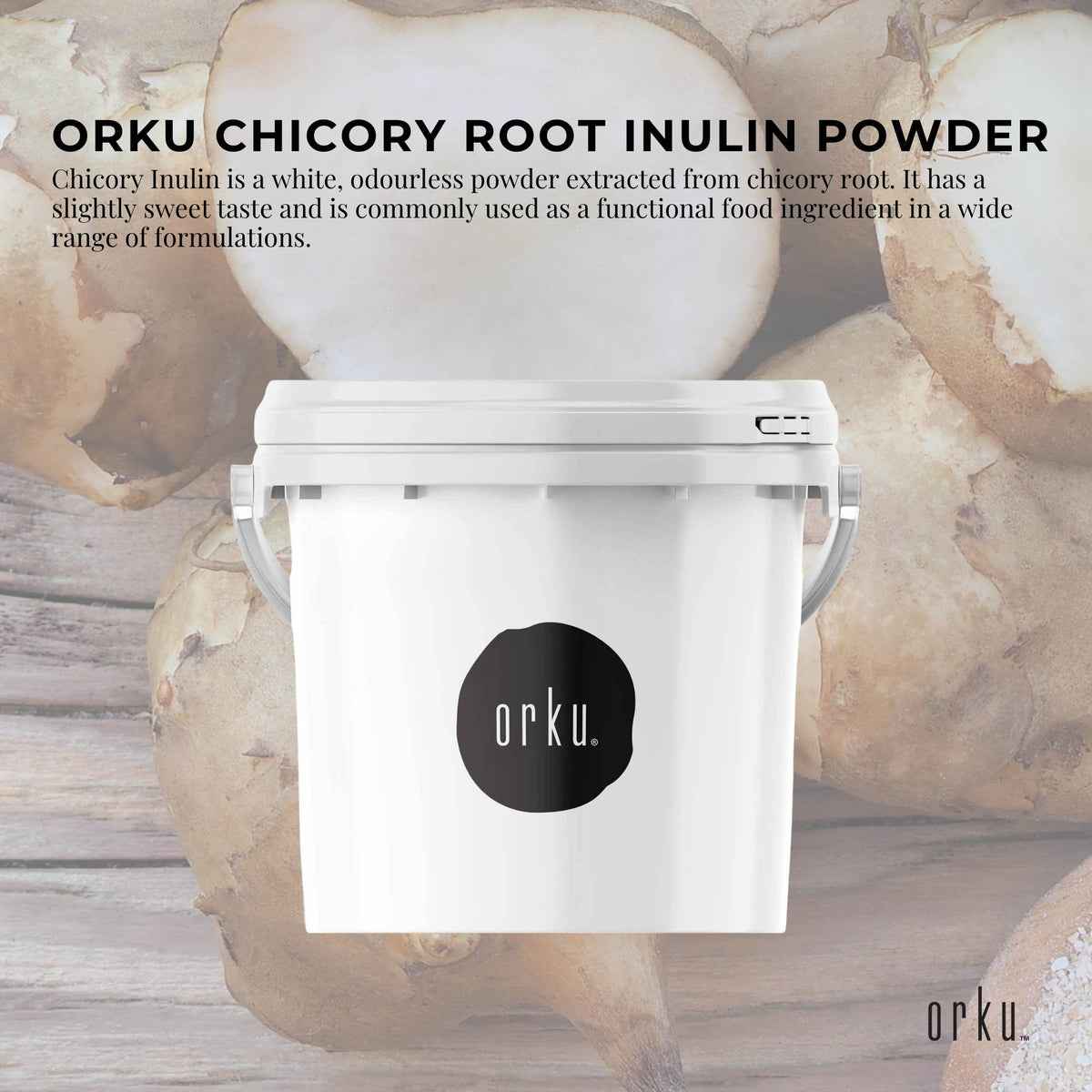 Orku 3.5Kg Chicory Root Inulin Powder Tub - Unflavoured Food Ingredient