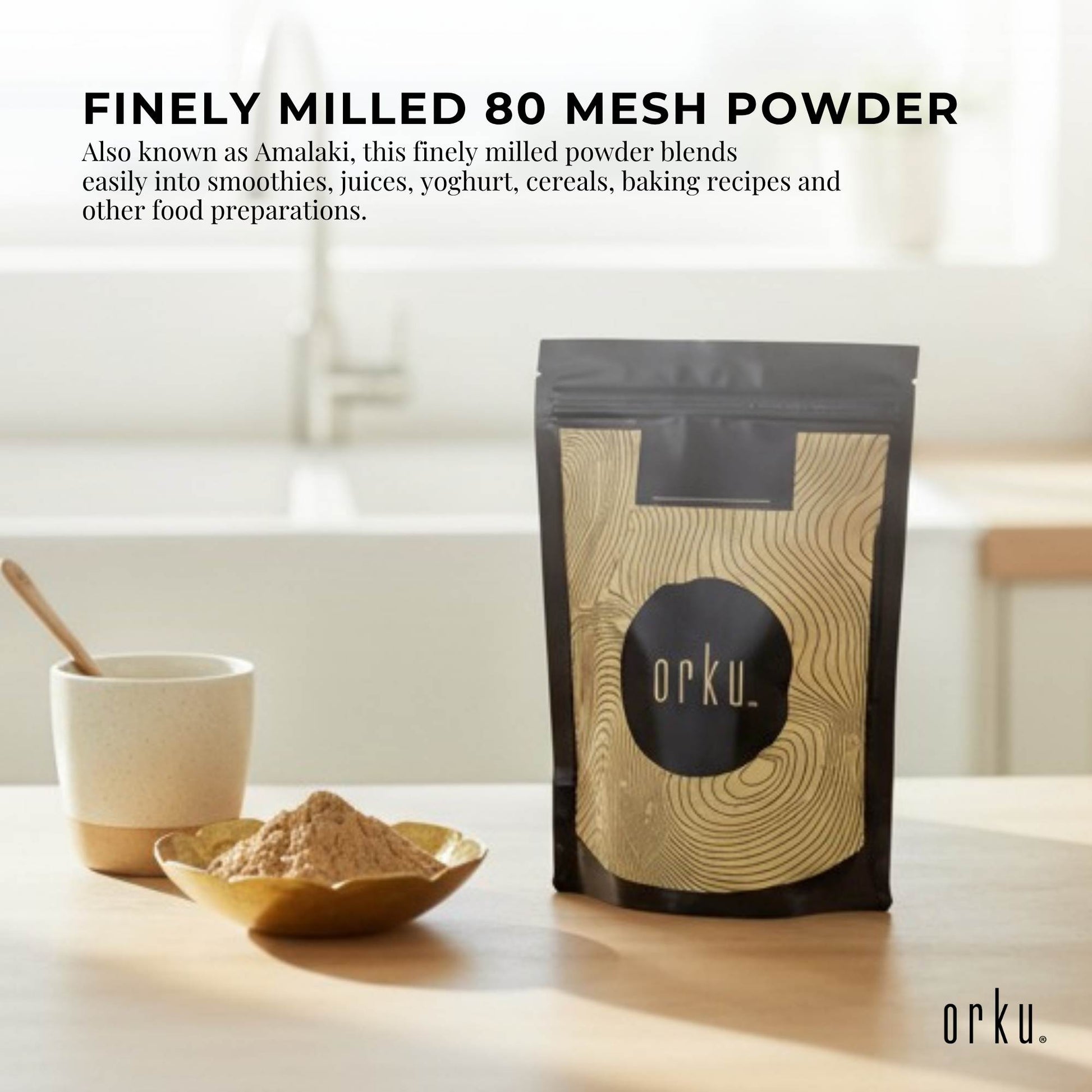 Orku 400g Organic Amla Powder - Indian Gooseberry Amalaki Fruit Powder