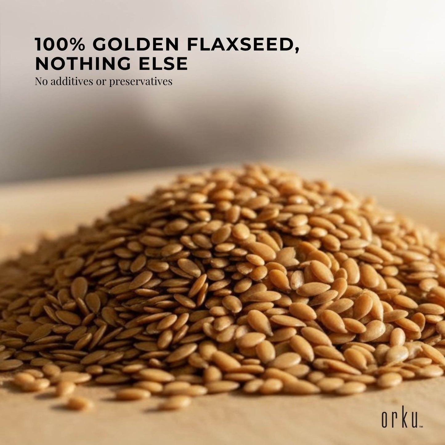 Orku 400g Organic Golden Linseed Flaxseed Whole Grain Non GMO