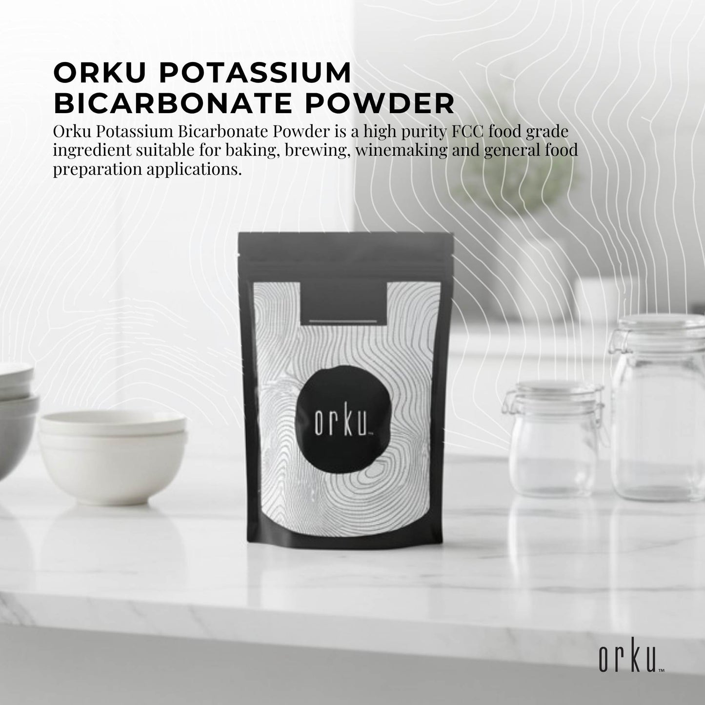 Orku 400g Potassium Bicarbonate Powder - Food Grade Pure FCC Brewing Baking