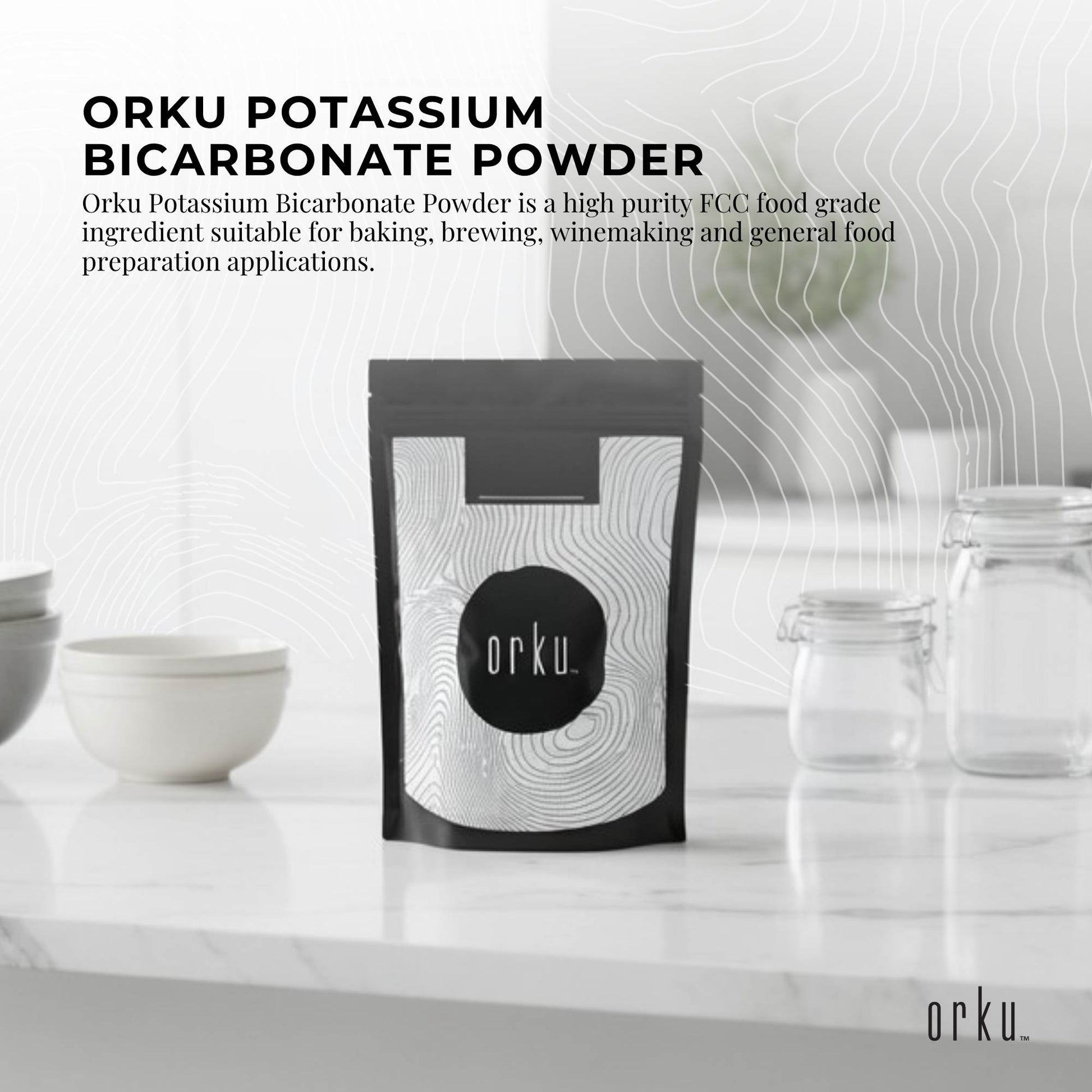 Orku 400g Potassium Bicarbonate Powder - Food Grade Pure FCC Brewing Baking