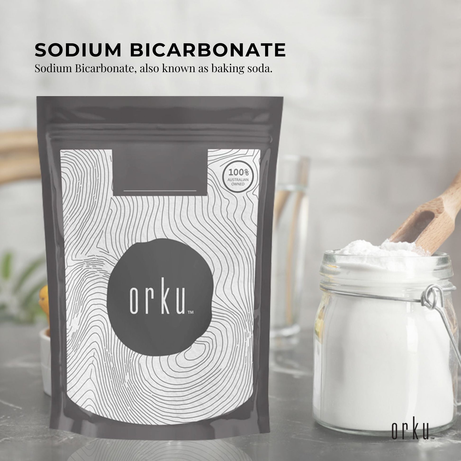 Orku 400g Sodium Bicarbonate Food Grade Baking Soda Aluminium Free Powder