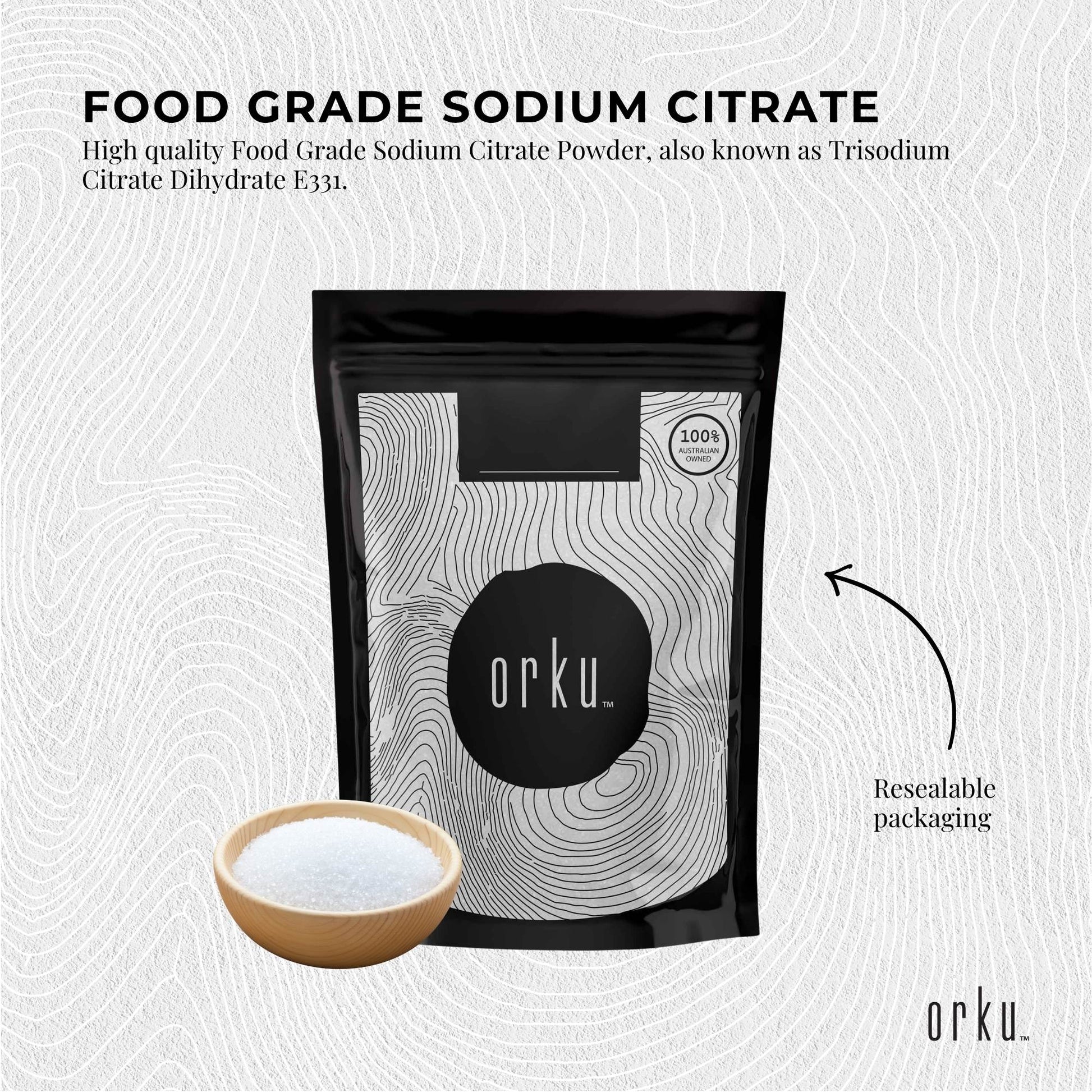 Orku 400g Sodium Citrate Powder Food Grade Trisodium Citrate Dihydrate E331
