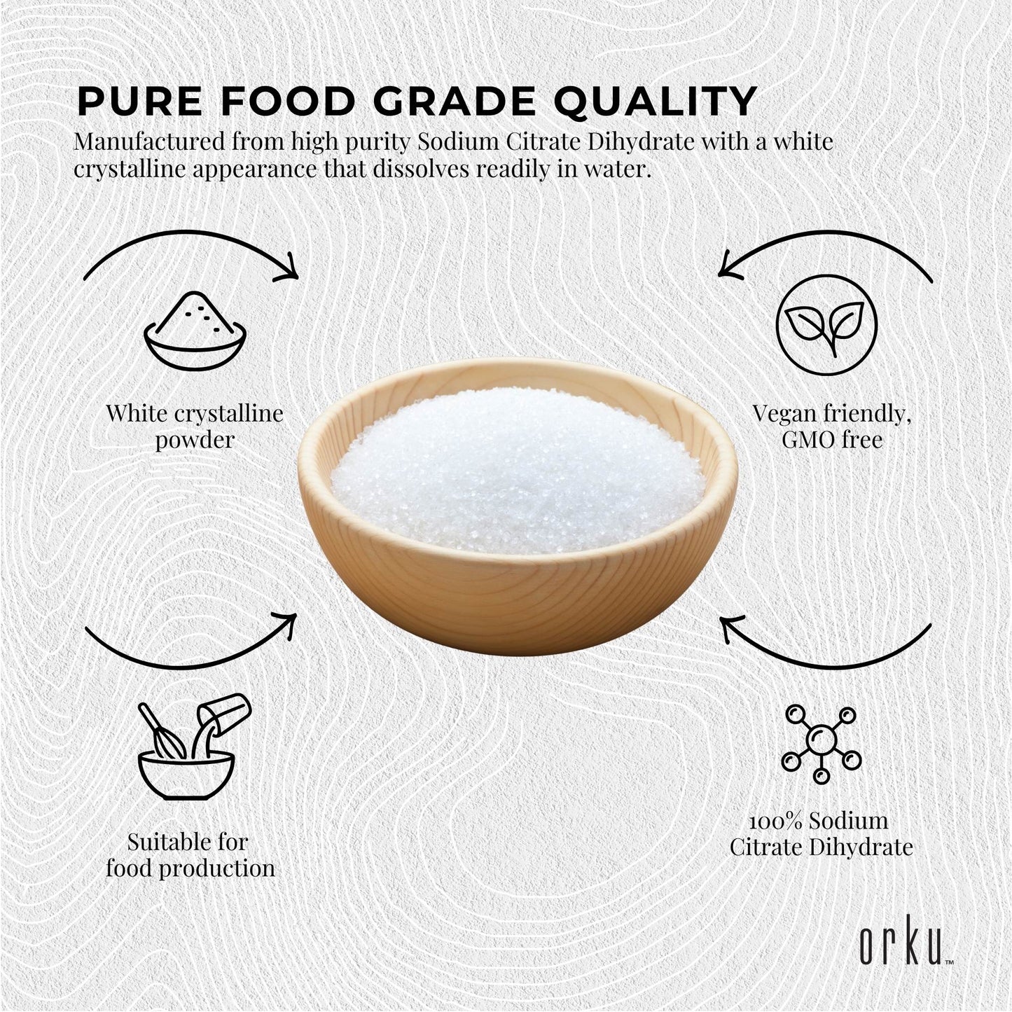Orku 400g Sodium Citrate Powder Food Grade Trisodium Citrate Dihydrate E331