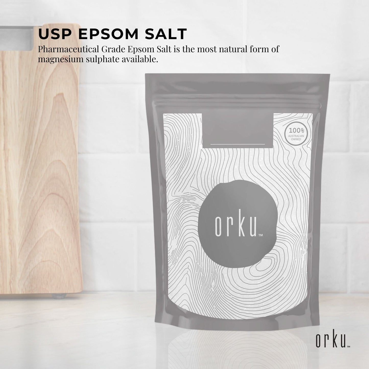 Orku 400g USP Epsom Salt Crystals - Magnesium Sulphate Bath Garden Household Use