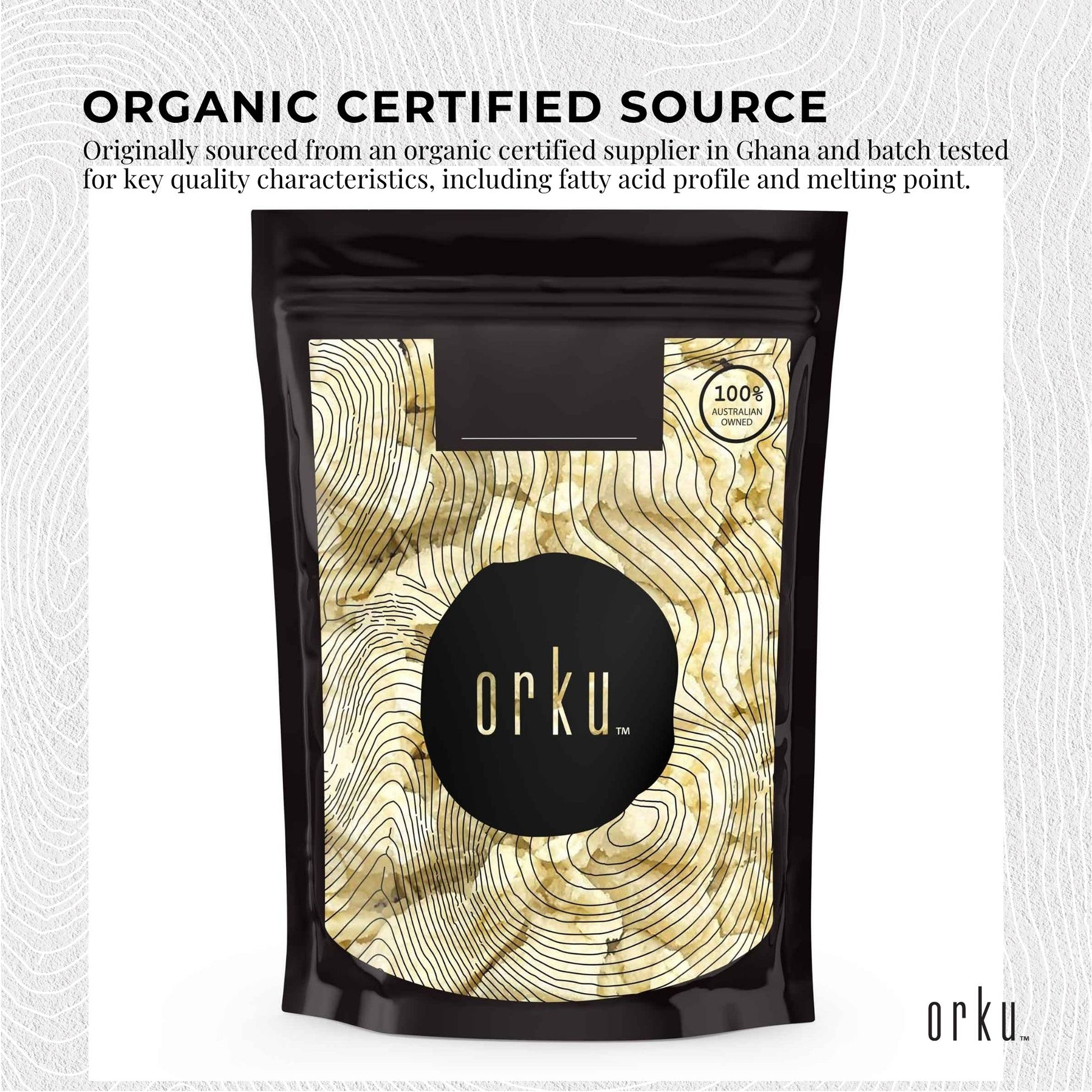 Orku 500g Organic Unrefined Shea Butter Raw African Karite Chunks