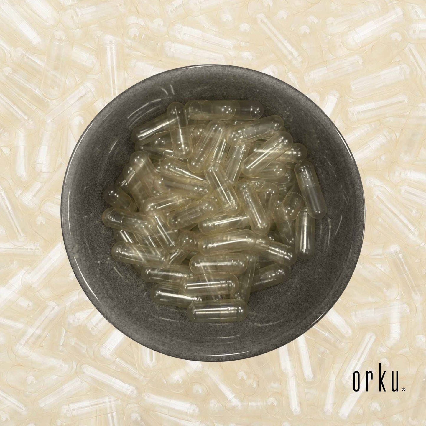 Orku 500x Empty Vegetable Capsules Size 00 - Unfilled Vegan Vege Clear Caps