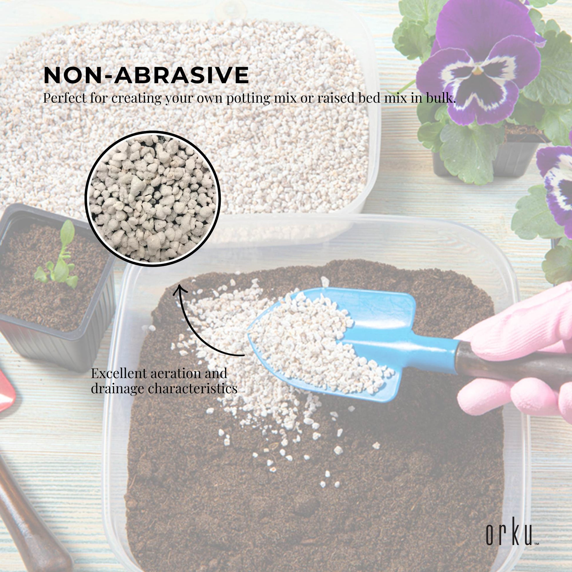 Orku 50L Coarse Perlite Soil Additive for Drainage and Aeration - Growing Medium