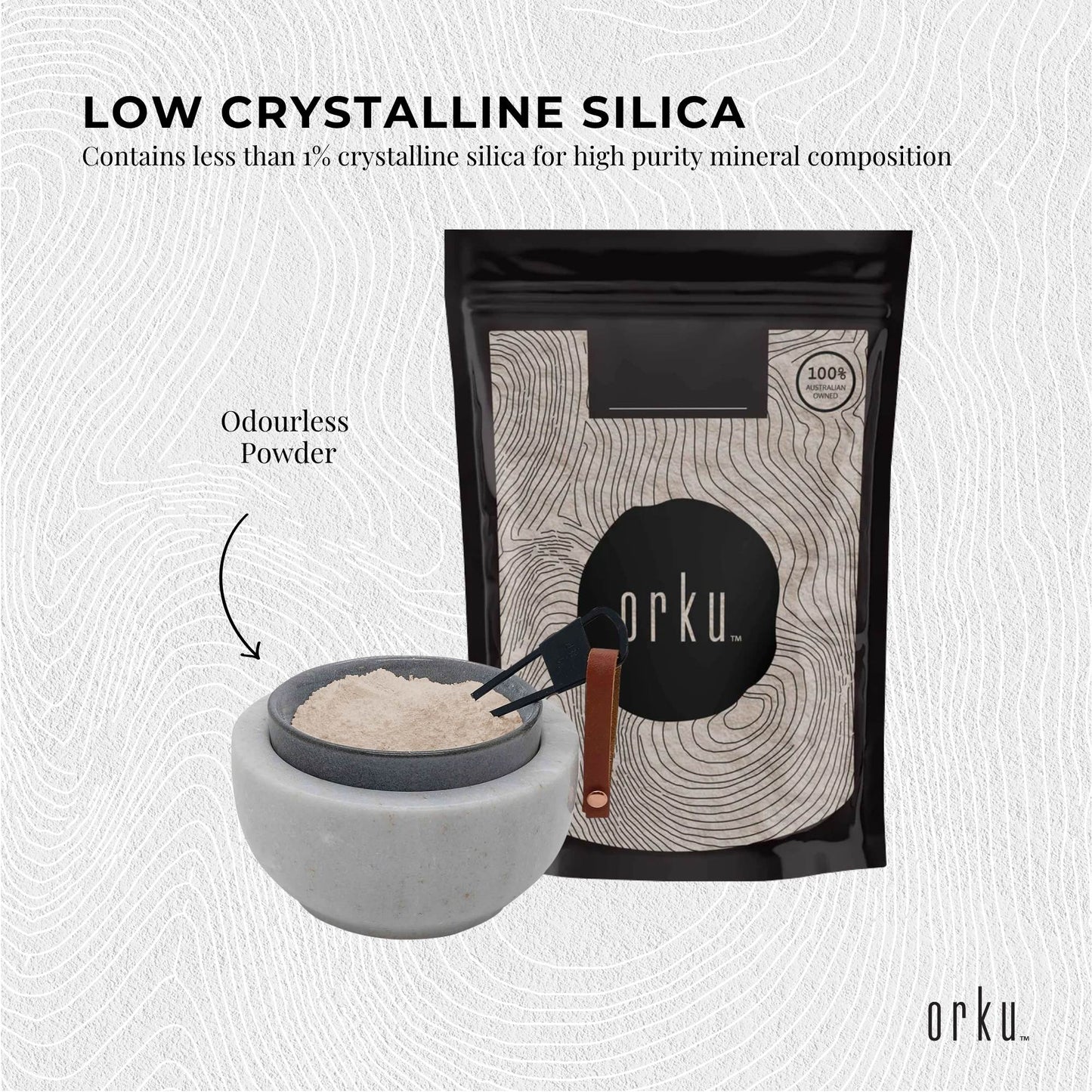 Orku 50g Fine Diatomaceous Earth Powder - Food Grade Fossil Shell Flour