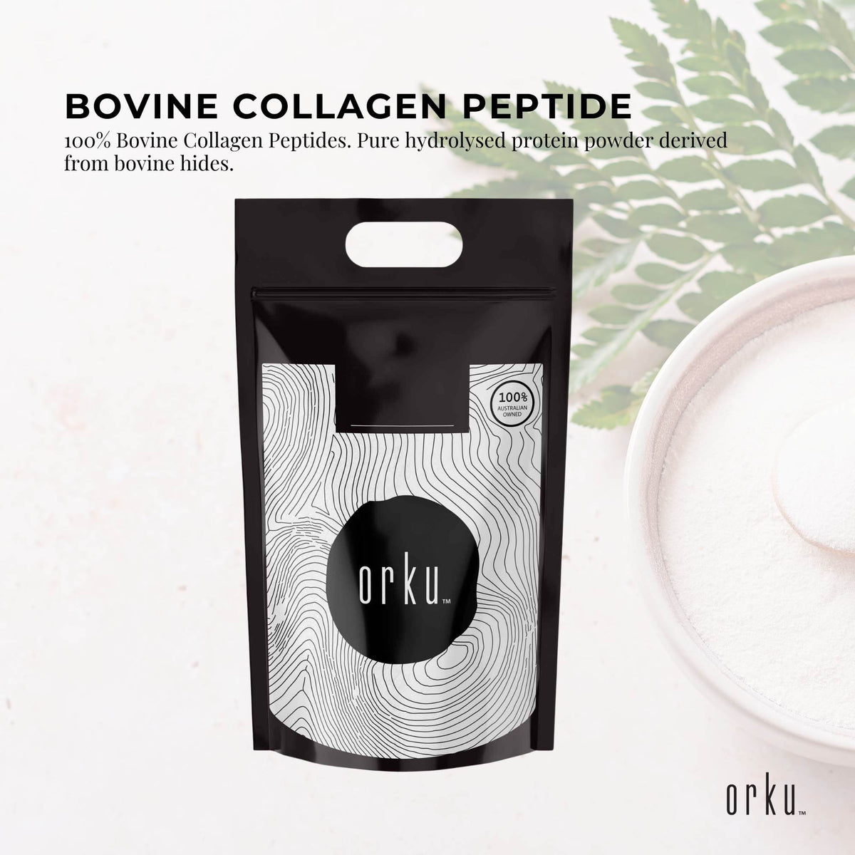 Orku 10Kg Bovine Collagen Peptides Powder Hydrolysed Protein Unflavoured