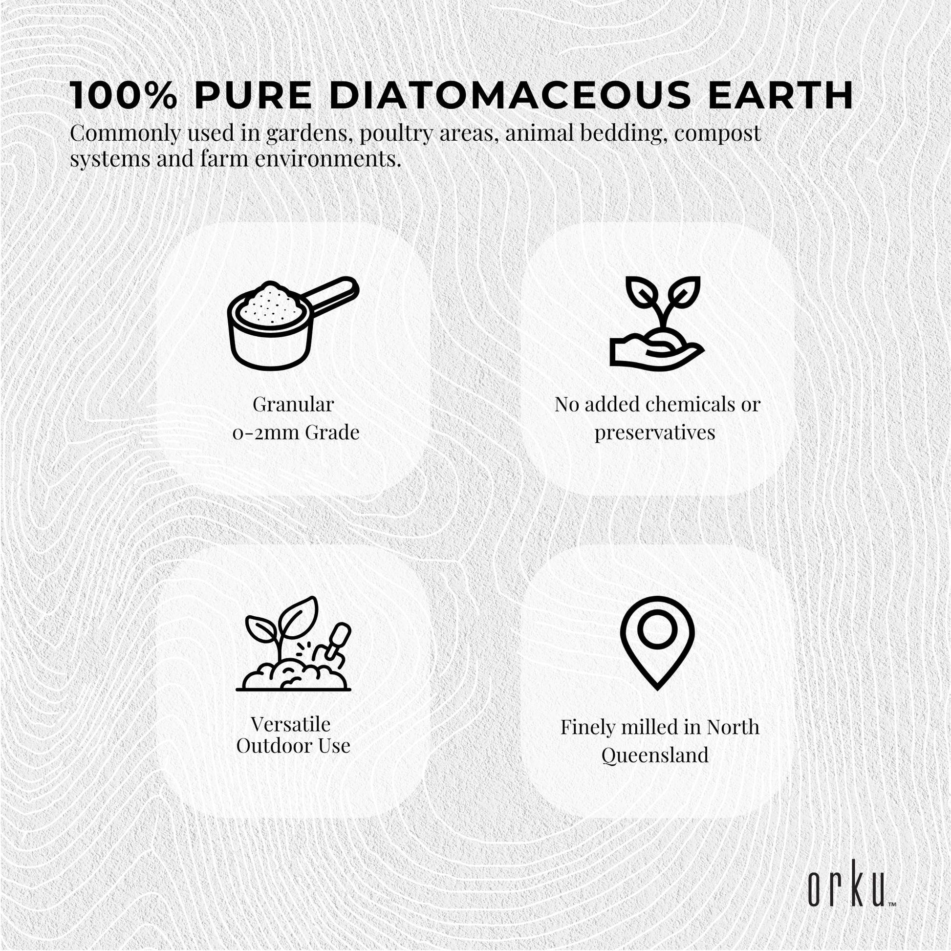 Orku 5Kg Diatomaceous Earth Garden 0-2mm Australian Fossil Shell Flour
