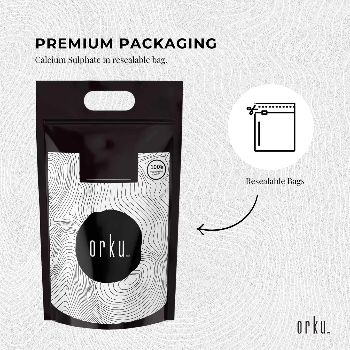 Orku 5Kg Fine Calcium Sulphate Gypsum Powder - Dihydrate Food Grade FCC E516