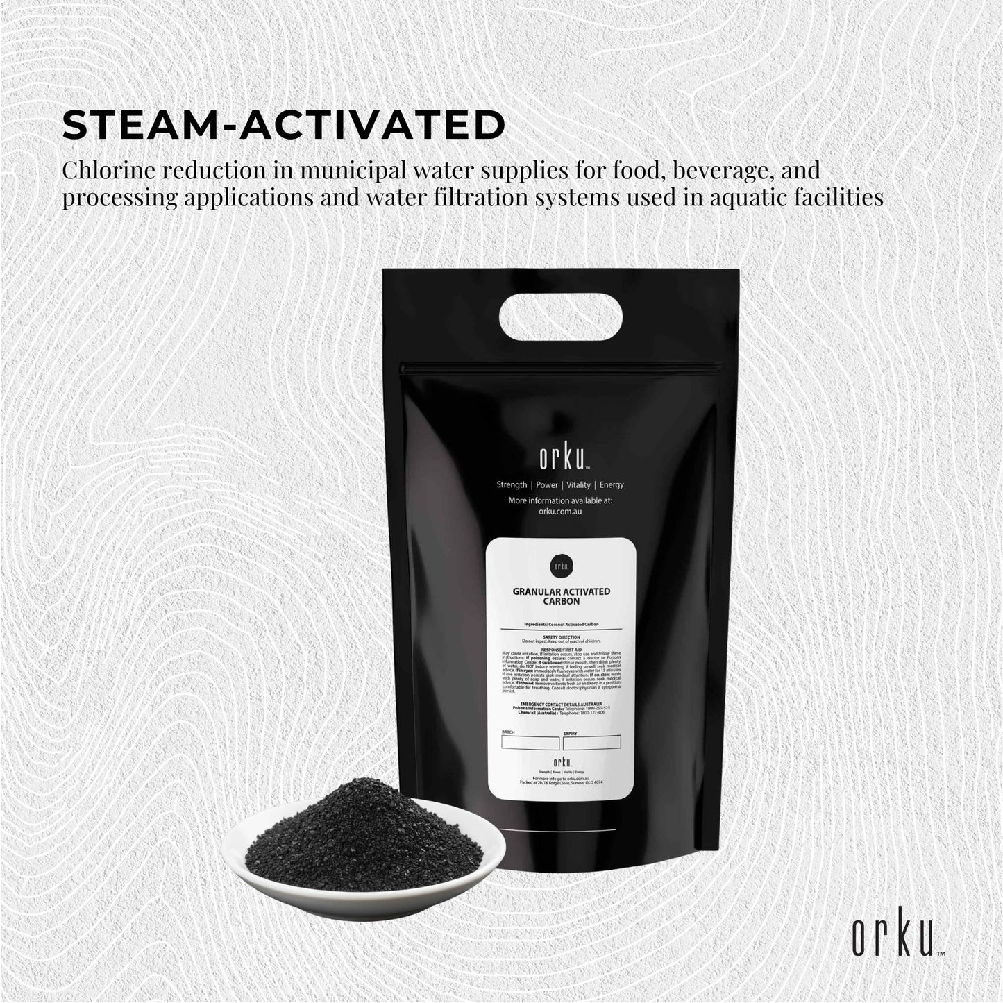 Orku 5Kg Granular Activated Carbon GAC Coconut Shell Charcoal Filtration Media