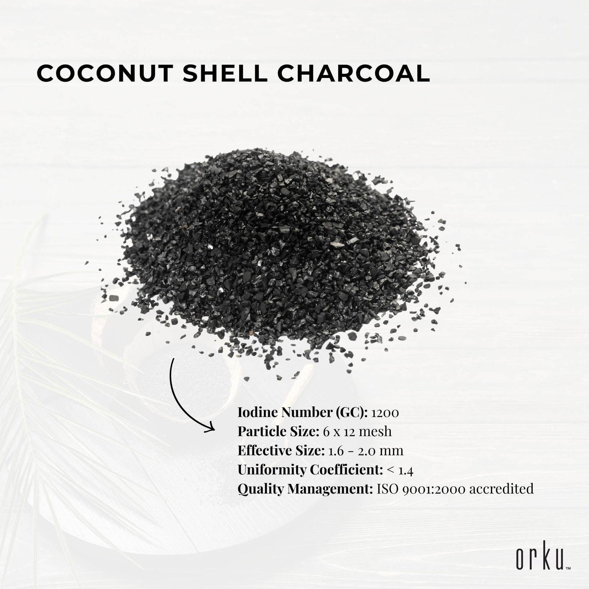 Orku 5Kg Granular Activated Carbon GAC Coconut Shell Charcoal Filtration Media